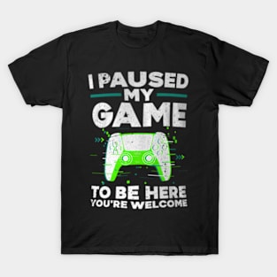 Cool Video  For Men Kids Game Paused Gaming T-Shirt